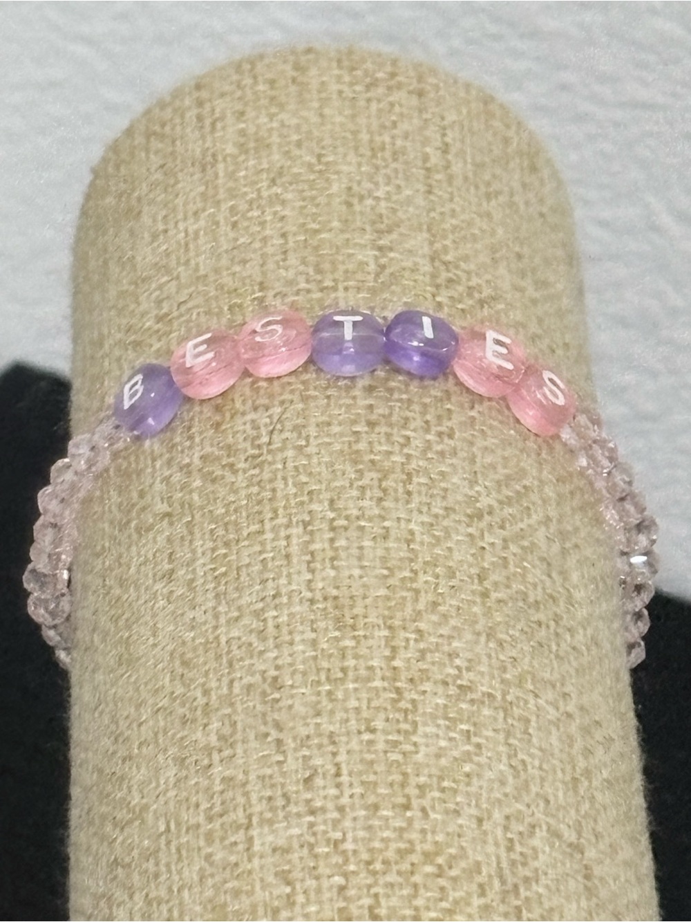 Handcrafted besties beaded bracelet